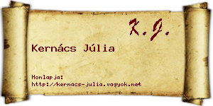 Kernács Júlia névjegykártya